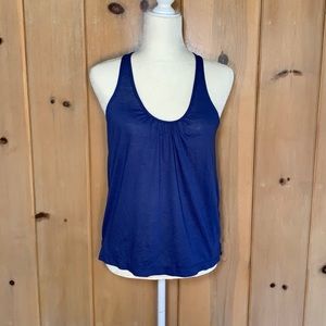 Blue racer back tank top